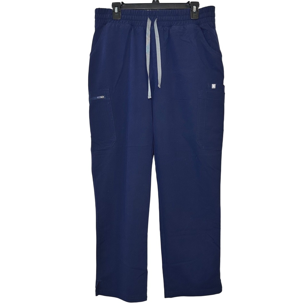 FIGS High Waisted Yola Skinny Scrub Pants Navy Blue Womens Large Petite Medical